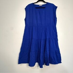 Knox Rose Vibrant Blue Sleeveless, Tiered Women's Dress. Sz M.